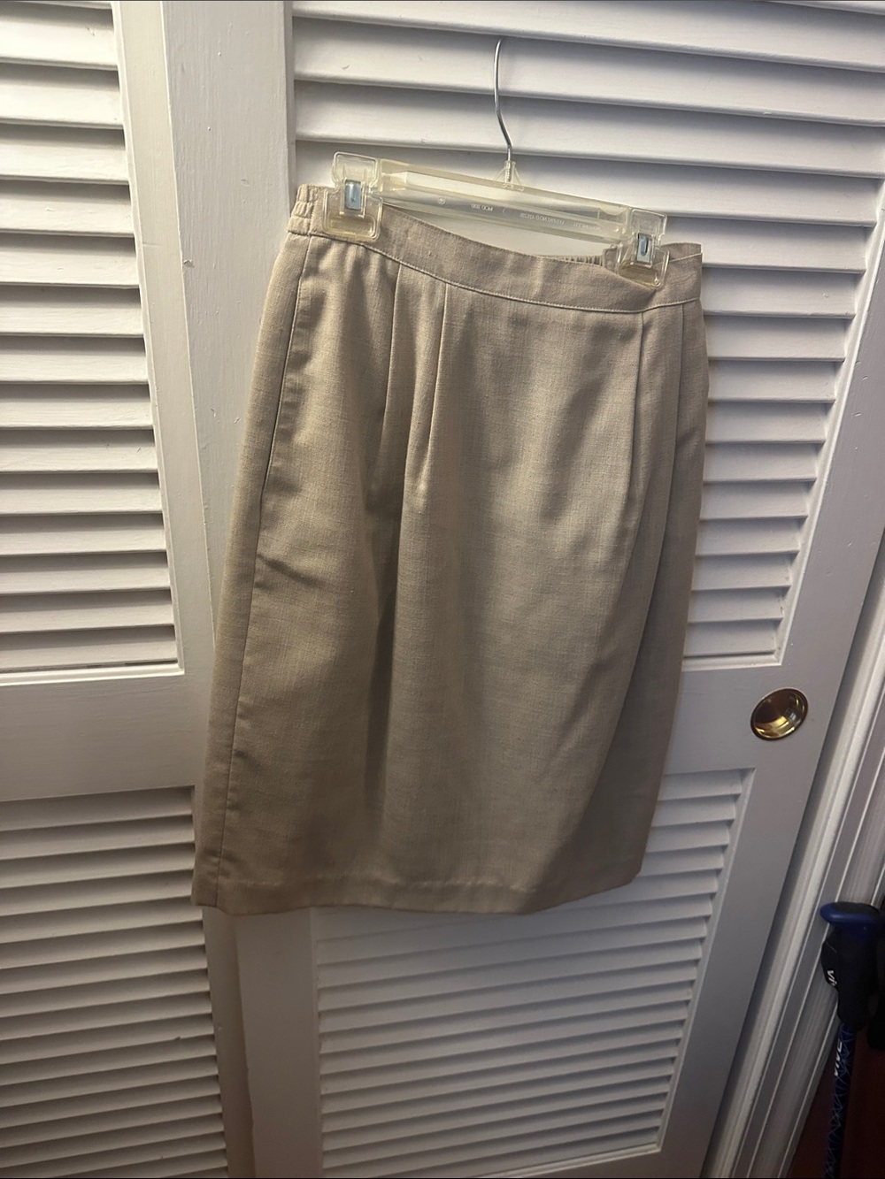 Beige Classic Pencil Skirt - Timeless Office Staple